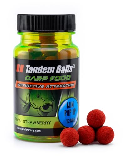 Tandem Baits Carp Food Perfection Mini Pop-Up Royal Strawberry | Carp Fishing Pop-Ups 12 mm | Carp Fishing Bait | Carp Bait | Carp Fishing Accessories for Monster Fish