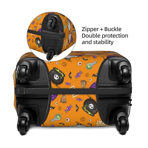 Halloween Witches Gnome Print Luggage Covers For Suitcase,Elastic Washable & Stretchable Suitcase Covers For Luggage, Anti-Scratch - Fits 18-32 Inch Luggage-No Luggage Included2