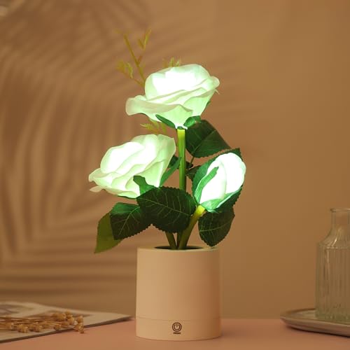 Image of Rose Night Light Gifts for Womens, Christmas Day Gifts for Mom Women Wife Friends Her Christmas Anniversary Birthday Gift, Perfect Ideal for Bedroom Ambiance Coffee Shop