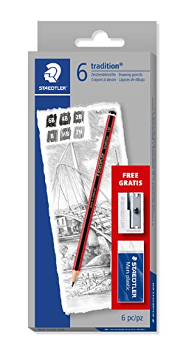 Staedtler Set di 6 matite tradizionali + temperino + gomma