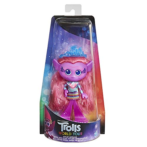 DreamWorks Trolls World Tour Stylin' Mermaid Fashion Doll with Removable Dress and Tiara Accessory, Fashion Doll Toy for Girls - Image 2