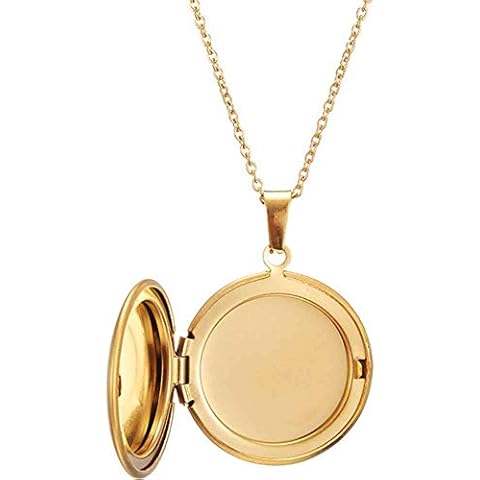 COLORFUL BLING Stainless Steel Locket Necklace Cover