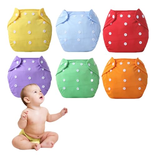 Ruiqas 6pcs Baby Washable Potty Training Pants Diapers Reusable Adjustable for Newborns Infants Babies