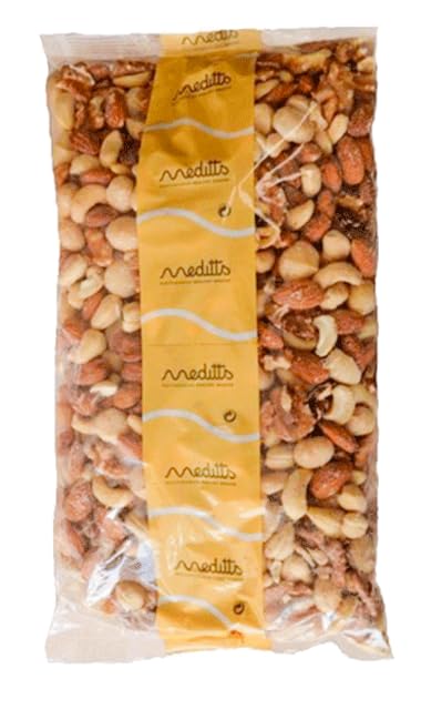 Meditts - Mix de Frutos Secos Crudos 1 kg | Energia/GO | Anacardo, Macadamia, Nuez en Grano y Almendra | Snack Natural y Nutritivo | Rico en Proteínas, Fibra y Grasas Saludables