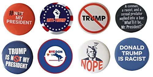 Presidential Election Historical Center Complete Set Anti Trump Campaign Button Set of 8 pins (NOTRUMP-ALL)
