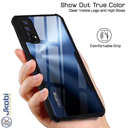 Image of Jkobi Back Cover Case for Realme 7 (Shockproof with Polycarbonate Clear Panel | Professional Black)