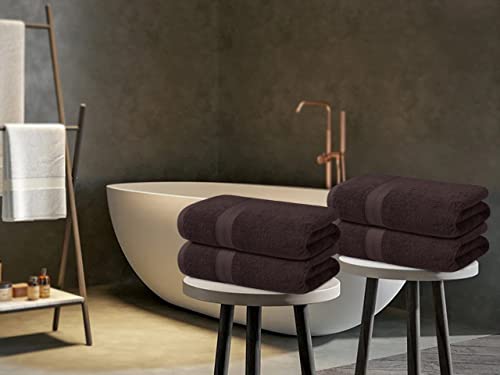 Avalon Towels Brown Bath Towels (Pack Of 4) Size 27X54 Inches 100% Cotton Towels For Bathroom, Highly Absorbent And Soft, Quick Drying, Hotel And Spa Quality, Perfect Bathroom Towels For Daily Use #TOP5