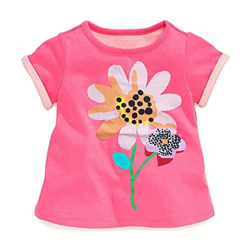 SIMPEXPE Girls Toddlers' Short-Sleeve Graphic T-Shirts，Crewneck Kids Tee Tops, Girl Clothes Outifit,Multipacks3