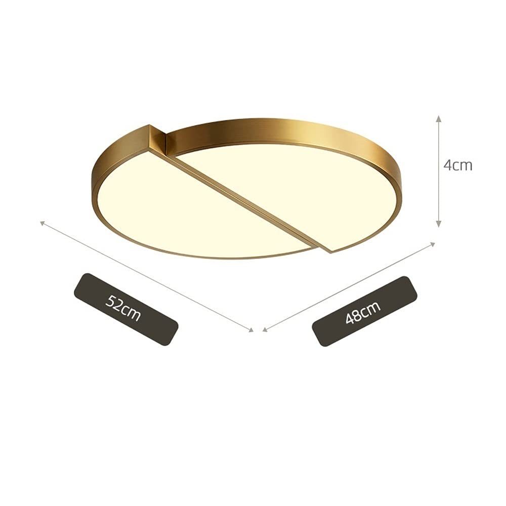 Lampa sufitowa LED, żyrandol, miedziana, super cienka lampa sufitowa, kreatywne przyciemnianie, hotel, salon, sypialnia, dekoracja