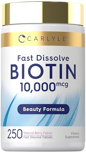 Carlyle Biotin 10000mcg | 250 Fast Dissolve Tablets | Max Strength
