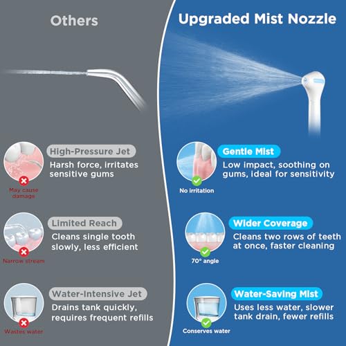 Image of Replacement Heads for Waterpik, Gentle Mist Tech for Sensitive Gums, Replacement Tips for Waterpik Water Flosser, 70 Wide Spray for Efficient Deep Cleaning(4 Mist Tips)