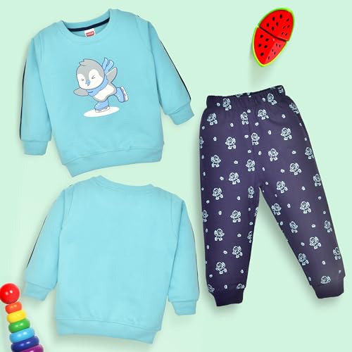 Image of LuvLap Baby Boys Full Sleeve Sweatshirt & Pyjama Sets, Pack of 2