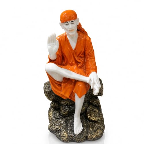 Image of ARMONIA Shirdi Sai Baba Murti for Pooja | Premium Sai Statue Idol for Home Decoration Temple Living Room Office Meditation Space & Spiritual Gift | Marble Dust Finish Decorative Showpiece 23.6 Inch