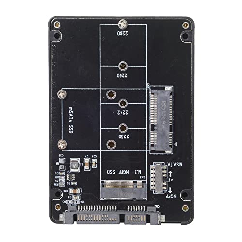 Combo M.2 NGFF B-Key & mSATA SSD to SATA 3.0 Adapter Converter Case Enclosure with Switch Negro Adaptador de Cable