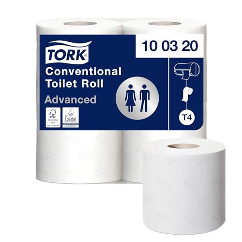 TORK 472150 Conventional Toilet Roll Sheet, White (Pack of 36)