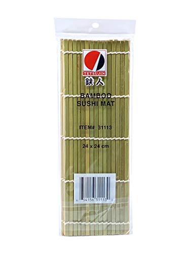 Tetsujin Bamboo Sushi Mat - 9.5\" X 9.5\" Sushi Roller - Chef Grade Bamboo Sushi Rolling Mat - Premium Quality Sushi Mat Roller