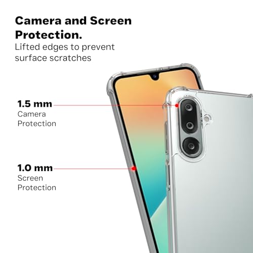 Image of RIGGEAR Shockproof Clear Hybrid Airbag Armor Back Cover Case for Samsung Galaxy M36 5G / F36 5G (Transparent PC and TPU Bumper)