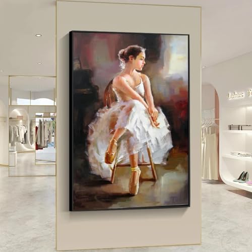 Toile de style nordique danseuse classique pour décorer une salle de danse