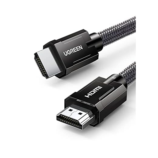 UGREEN HDMI Kabel 2.1 Nylon Stöd Dolby, HDR10 +, eARC, 48Gbps, 3D, Kompatibel med HDMI 2.0 a/b, 4K TV, PS5, PS4, PS3, TV Box, PC, Monitor etc. Legeringsskala (1m)