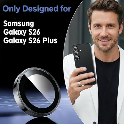 Image of Camera Lens Protector for Samsung Galaxy S26 / S26 Plus Black AR AF Coated 9H Tempered Glass Camera Guard, Anti Drop, Scratch Resistant Camera Lens, Case Friendly Waterproof Heavy Duty UHD Clear Camera Cover