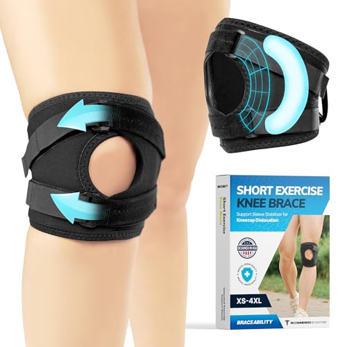 BraceAbility Patellar Tracking Knee Brace for Running, Exercise, & Basketball with Sleeve Stabilizer for Patellar Tendonitis