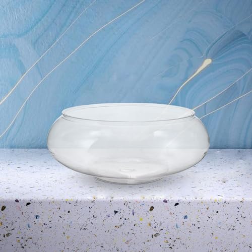 Image of Clear Fish Bowl Vase Bubble Bowl Round Shallow Planter Plastic Container Fish Bowl Aquatic Plant Pot Daffodil Pot Hydroponic Planter Fish Tank Aquarium Bowl (Pack of 2)