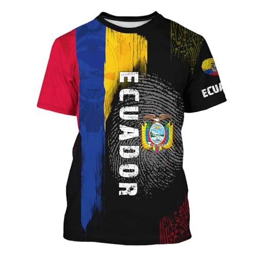 DFZ Mens Ecuador Flag Novelty T-Shirt Summer Short Sleeve 3D Printed Casual Short Sleeves Top Unisex