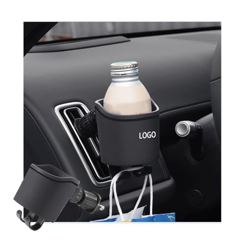 車用エアアウトレットフック+ウォーターカップボックスデザイン【新モデル】車用吹き出し口用カップホルダー収納, 車 防水 ゴミ箱 汎用 車用スマホポケッ, 取り付け簡単, レザー製 耐久性 多機能 場所をとらない ドリンクホルダー カップー 電話ー 省スペー