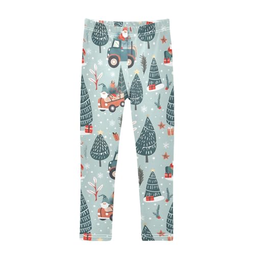 Gnome Truck Tree Girls Leggings Soft Stretch Workout Yoga Dance Pants for Kids Casual Tights