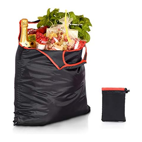 gripONE XXL Shopper Red - große, Faltbare Einkaufstasche aus robuster und wasserabweisender Fallschirmseide inkl. Mini-Beutel zum Verstauen Cover