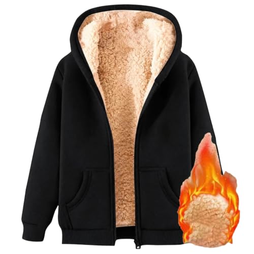 Fleece Jacket Women Full Zip Up Hoodie Casual Warm Sherpa Lined Sweatshirt - image 3