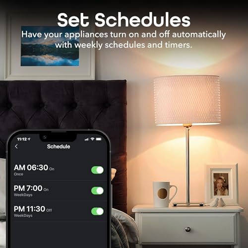 Image of Geeni Surge Ultra Smart 8-Outlet Surge Protector, No Hub, 6 ft. Cord, Black | 6 smart outlets, 2 always-on outlets, Wi-Fi & voice control, 1200 joules protection
