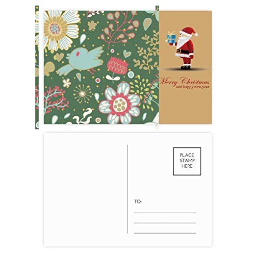 Cartes postales Père Noël vert foncé papeterie Noël vintage