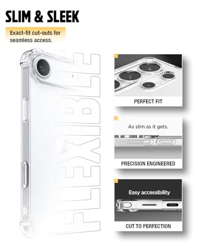Image of WOW IMAGINE Clear Back Cover Case for iPhone 17 Air | Shockproof Soft TPU Case | Cushioned Edges for Ultimate Protection Back Cover Case - Transparent