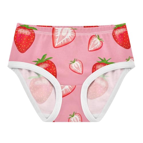 Toddler Girls Underwear 2t Cotton Cute Panties Girl Bright Briefs Undies Kids Red Strawberries Pink