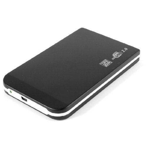 Caja externa para disco SATA 2.5" USB 2.0 aluminio negro miniatura 1