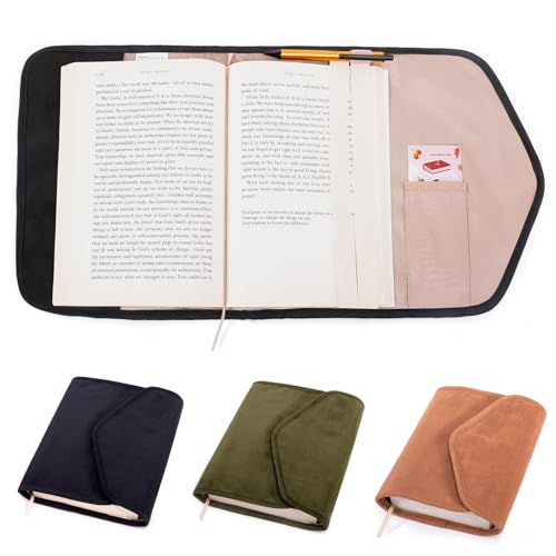 Reusable Adjustable Book Cover with Strong Magnetic Closure Soft Protective Book Sleeve for Paperback & Hardcover Fits Up to 9.5 x 6.5 x 2 Books Flexible Washable & Reusable Book Protector