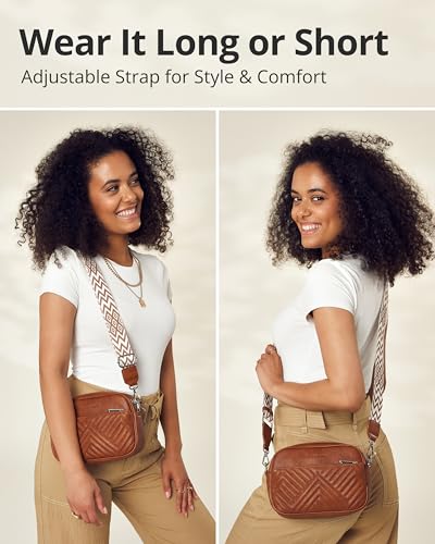 Image of Vantamo Premium Quilted Crossbody Bags for Women with Anti-Pickpocket Clip, Vegan Leather Handbags, Travel Purses for Women