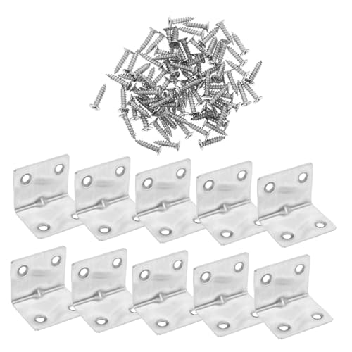 NUOBESTY 10 Piezas De Acero Inoxidable Para Esquinas De Muebles Pesados Soportes De Esquina Conectores De Pared Para Tocador Soporte De Esquina Soporte De Ángulo Soportes De Pared