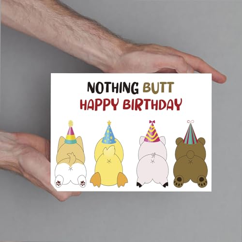 Image of Dapofajo Birthday Card Kid, Cute Birthday Card for Friend Cowoker Relative, Funny Bday Card, Nothing But Happy Birthday