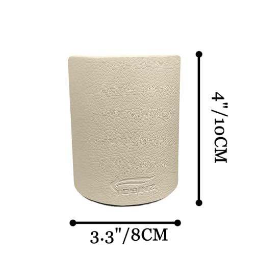 Image of Leather Pen Holder, Beige Pencil Holder, Desktop Elegant Pen Holder for Desk, Stationery Organizer for School Office Home Dorm