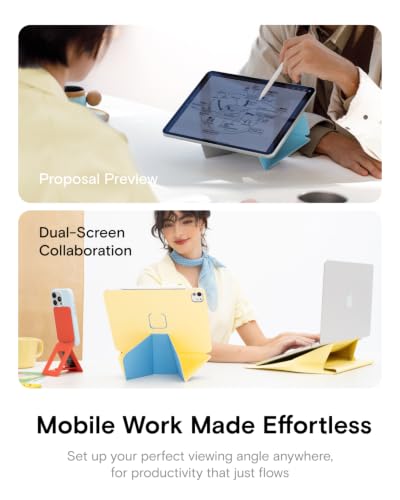 Image of MOFT Dynamic Folio Case for iPad Air 13 Inch M3 /M2 (2025 /2024), iPad Pro 12.9 6th /5th /4th Gen, Silm Magnetic Stand Case with 20+ Viewing Angles, Auto Wake /Sleep, Soothing Mist x Misty Cove