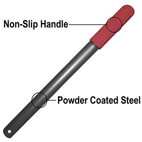 Image of Red Grip Powder Coated Steel Shoehorn