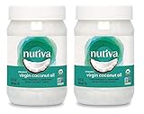 Nutiva Organic Coconut Oil, Cold-Pressed, Unrefined Cooking Oil, Natural Hair Oil, Skin Oil, Massage Oil, USDA Organic, Extra Virgin Coconut Oil (Aceite de Coco) 15 Fl Oz (Pack of 2)