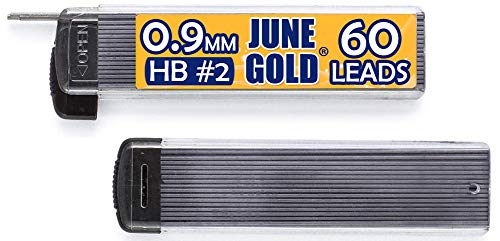 June Gold 72 Mechanical Pencils, 0.9 Mm Hb #2 Lead, 2 Lead Dispensers/W 160 Refills & 16 Refill Erasers, Break Resistant Lead, Convenient Side Click & Soft Non-Slip Grip #TOP4
