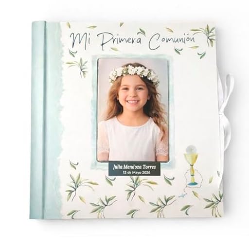 Libro de comunión para firmas y fotos, personalizado con placa grabada con nombre y fecha (Verde agua) | Ya disponible en tu tienda friki favorita! En mundofriki.es!