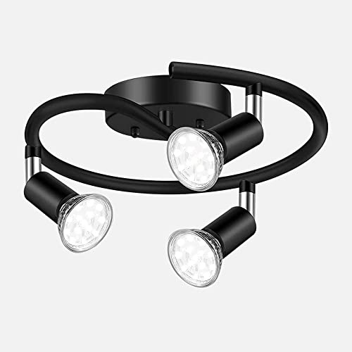 Lampes à suspension noires et kit plafonnier fixe réglable de salon WQHPLMD