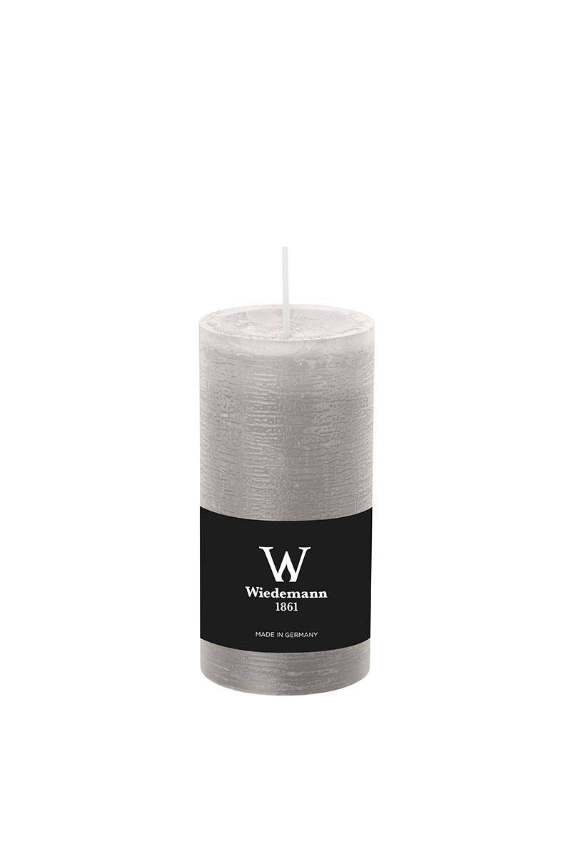 Inna-Glas Grey Wax Candle Aurora, Light 12Cm, Ø5,8Cm, 42H - Made In Germany - Pillar Candle