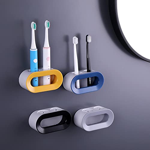 Bathroom Toothbrush Rack Double Hole Wall Mounted Electric Toothbrush Stand Punchless Adhesive Toothbrush Storage 1PC