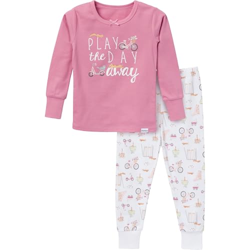 Gerber Baby Girls' Toddler Snug Fit 2-Piece Pajama Set, Playground, 12 Months - image 1